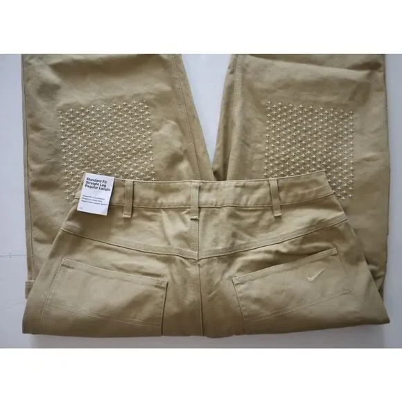 Nike HJ8478-297 Men's Sz 32 Taupe Standard Fit Sashiko Carpenter Pants